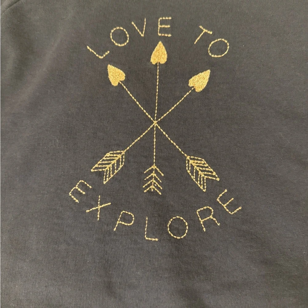 Gymboree navy blue shirt “Love to explore” size 7/8